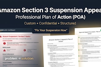 write amazon section 3 suspension appeal and plan of action