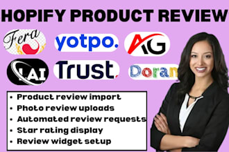 setup shopify product reviews loox junip trustwill lai doran trustyy yotpo fera