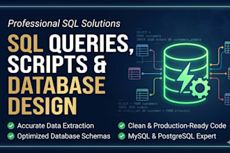 write sql queries, database scripts and optimize database design