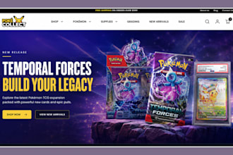 build trading website pokemon website game card store tcg trading card website