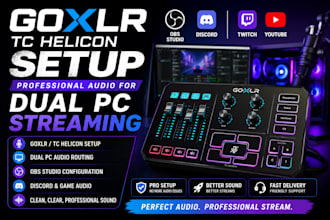 setup goxlr tc helicon, obs, discord and dual PC streaming audio