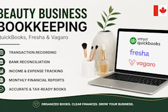 do beauty business bookkeeping with quickbooks, fresha and vagaro