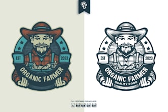 design a unique farmer logo for agriculture and ranches
