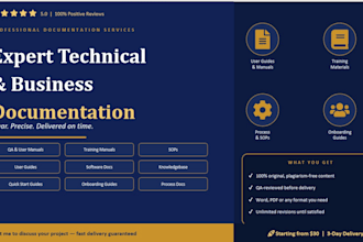create training manual, user guide, software documentation