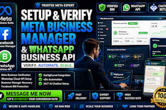 setup and verify meta business manager and whatsapp business api