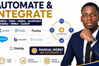 automate zendesk podio fresha salesforce booqable nimble clickup