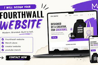 design fourthwall website and creator merch store setup for youtubers, streamers