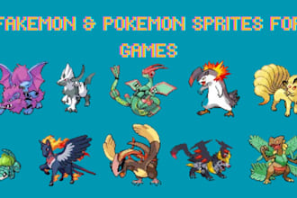 create custom pokemon sprite, fakemon, fusion and pixel art for games