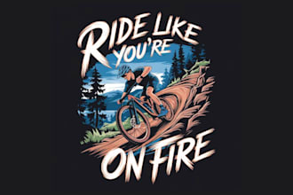 do high quality sporty cycle custom hand drawn illustration t shirt design