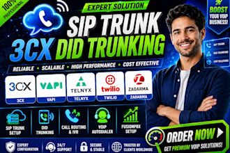 sip trunk 3cx did truncking vapi telnyx twilio zadarma voip autodialer fusionpbx