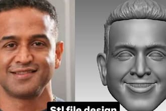 custom 3d head model realistic face likeness 3d head bust stl portrait sculpture