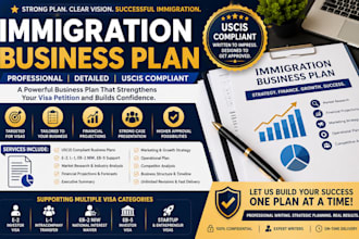 prepare an immigration business plan for e2 l1 eb5 and startup visas