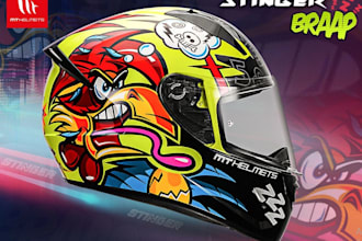 create high quality stickers biker helmet logo