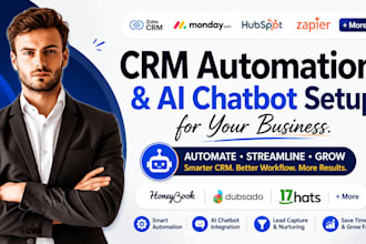 setup zoho CRM monday hubspot ai bot zapier integration honeybook dubsado 17hat
