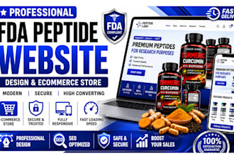 build peptide website, build fda complaint peptide research peptide store design