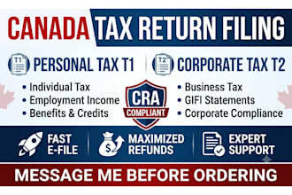 file canada tax return, personal t1 or corporate t2 tax return