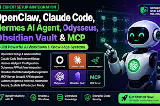 setup openclaw, claude code, hermes ai agent, odysseus, obsidian vault and mcp
