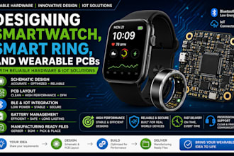 design smartwatch, smart ring and wearable pcb with ble and iot integration