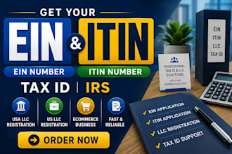 get ein itin number tax id irs llc usa llc registration us llc ecommerce tax