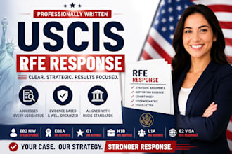 write uscis rfe response for eb2 niw, eb1a, e2 visa, l1a, o1 visa expert opinion