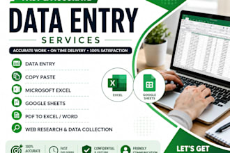 do accurate data entry, copy paste, excel and google sheets