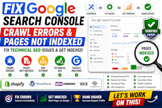 fix google search console crawl errors, pages not indexed, and technical SEO
