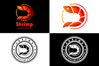 create a professional shrimp logo for seafood restaurants