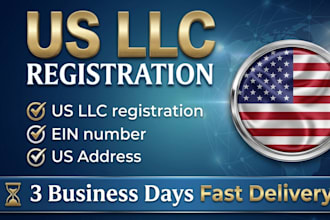 register your USA llc with ein and business bank account setup