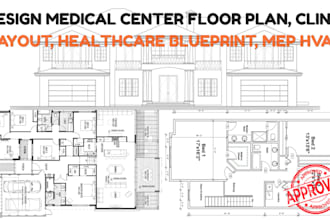 design medical center floor plan, clinic layout, healthcare blueprint, mep hvac