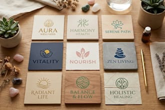do elegant wellness logo design for health lifestyle brand