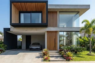 renovate building exterior,modern two story,house facade design,villa elevation