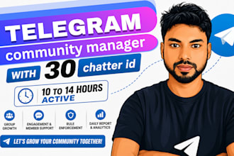 be telegram community mod with 30 id by active your crypto project