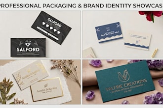 design professional thank you, insert and packaging cards