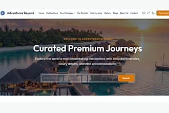 develop a responsive travel website with admin dashboard