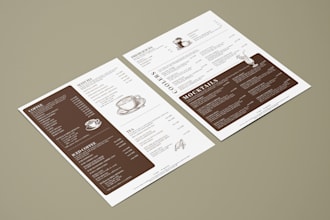 design a modern cafe menu, coffee shop menu and bakery price list