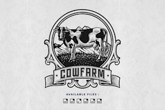 design a creative farmer logo with rustic and modern style
