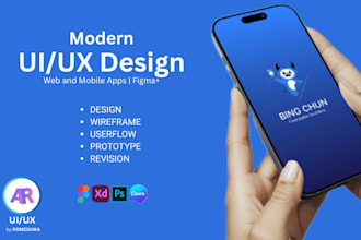 create clean and modern UI UX design for web and mobile apps