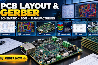 create professional pcb layout, schematic and manufacturing files