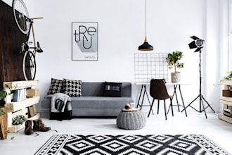 create studio apartment layout design furniture planning 3d render