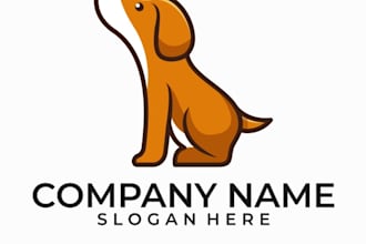 design modern dog pet care or animal logo