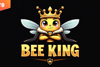 design outstanding bee king logo with express delivery