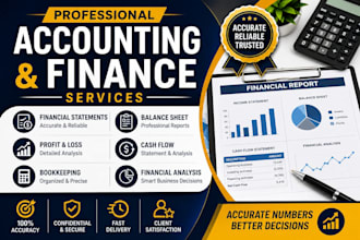 prepare financial statements, bookkeeping, balance sheet, and cash flow analysis