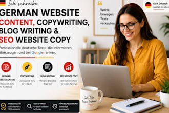 write german website content, copywriting, blog writing and seo website copy