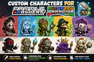 create custom castle crashers painter boss paradise characters