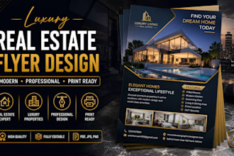 design a modern luxury real estate flyer