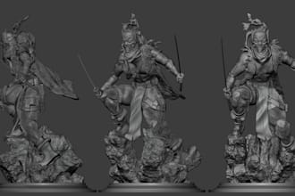 sculpt a custom 3d character for printing