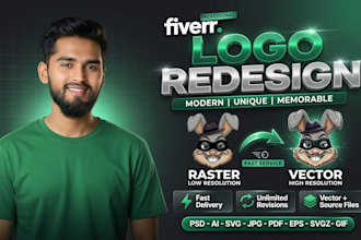 do professional modern logo redesign, vector tracing