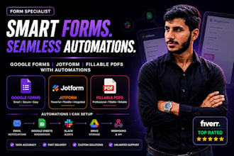 design fillable PDF forms and google forms with automation