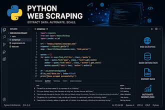 develop custom python scripts for automation, apis and scraping