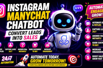 build instagram manychat chatbot to convert leads into sales